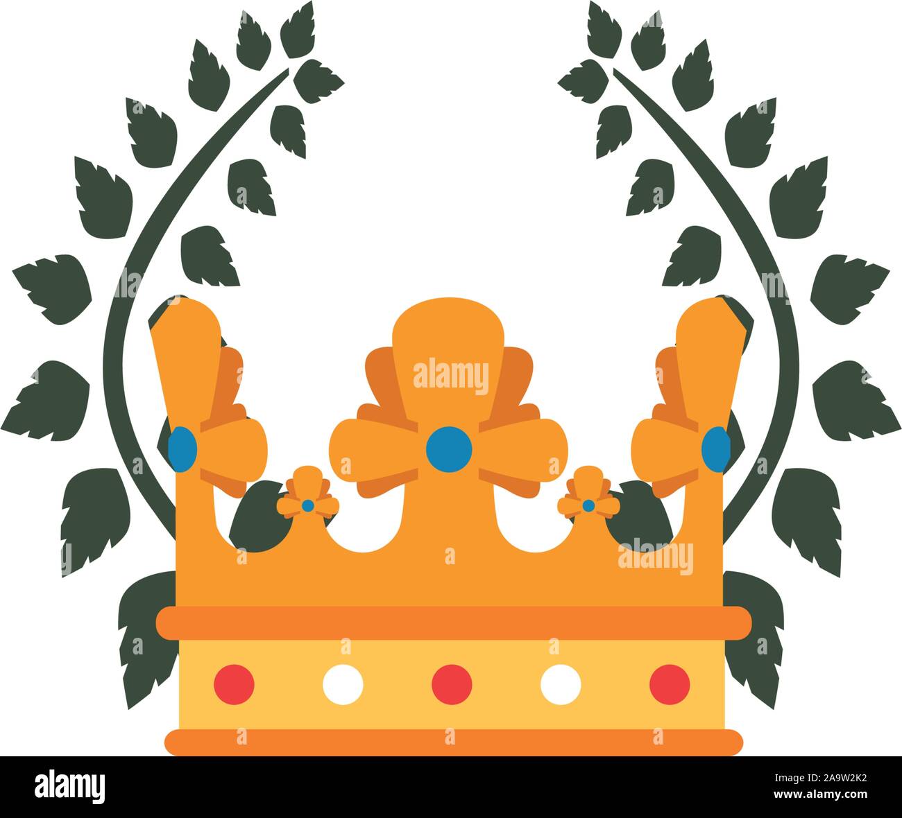 crown jewelry luxury emblem antique medieval flat design vector ...