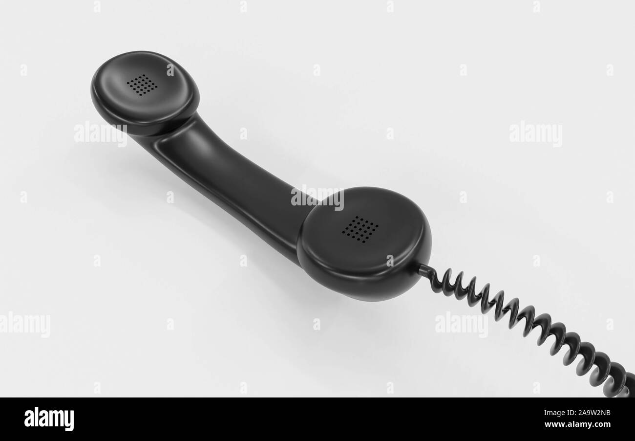 telephone receiver on white background 3d render illustration Stock