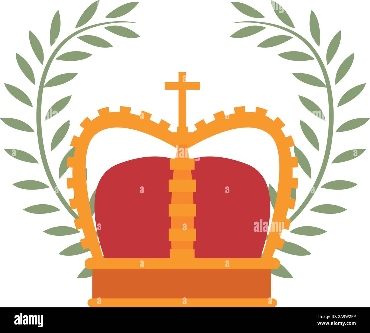 crown luxury emblem antique medieval flat design vector illustration ...