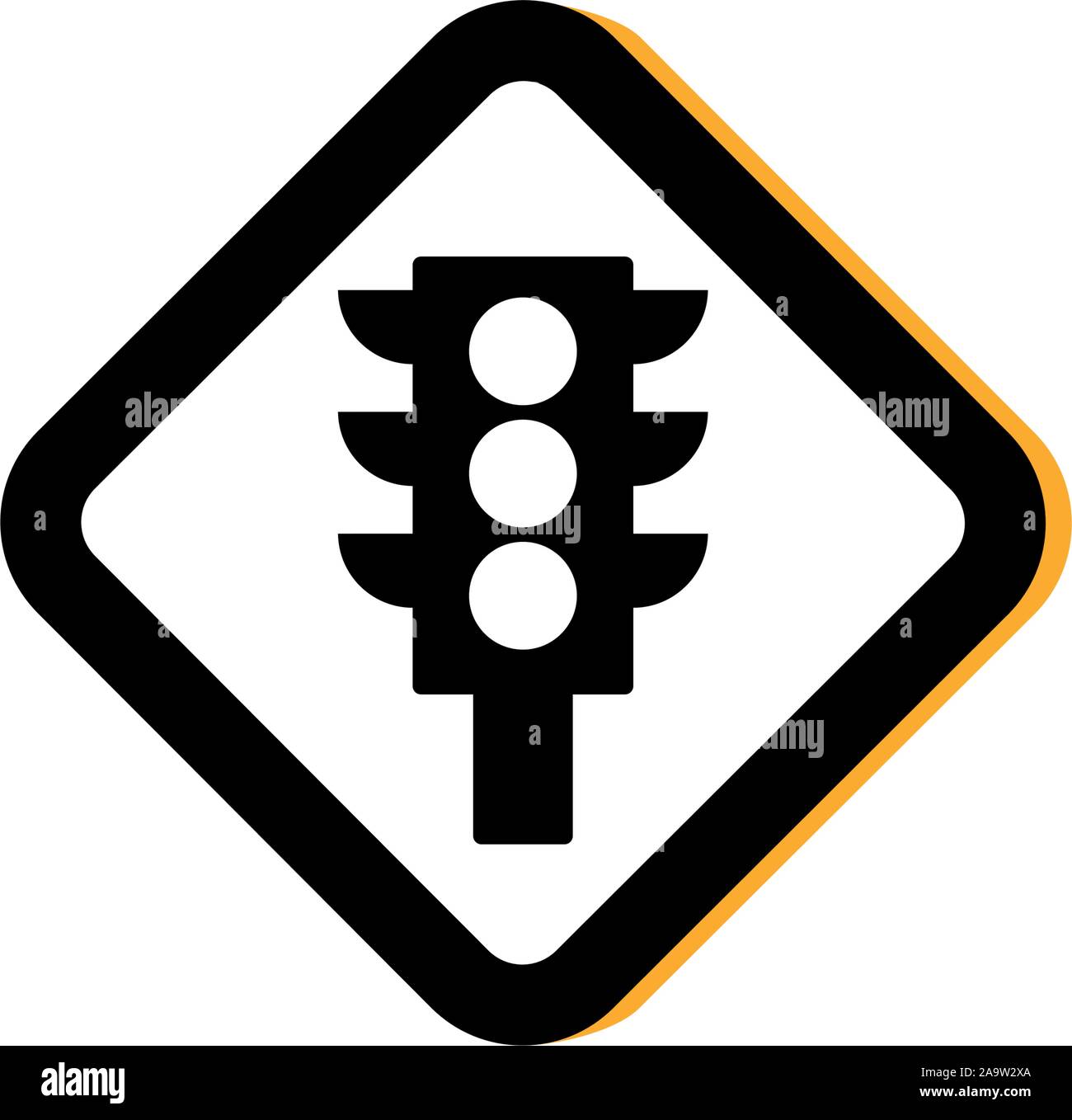 traffic light sign road flat image vector illustration Stock Vector ...