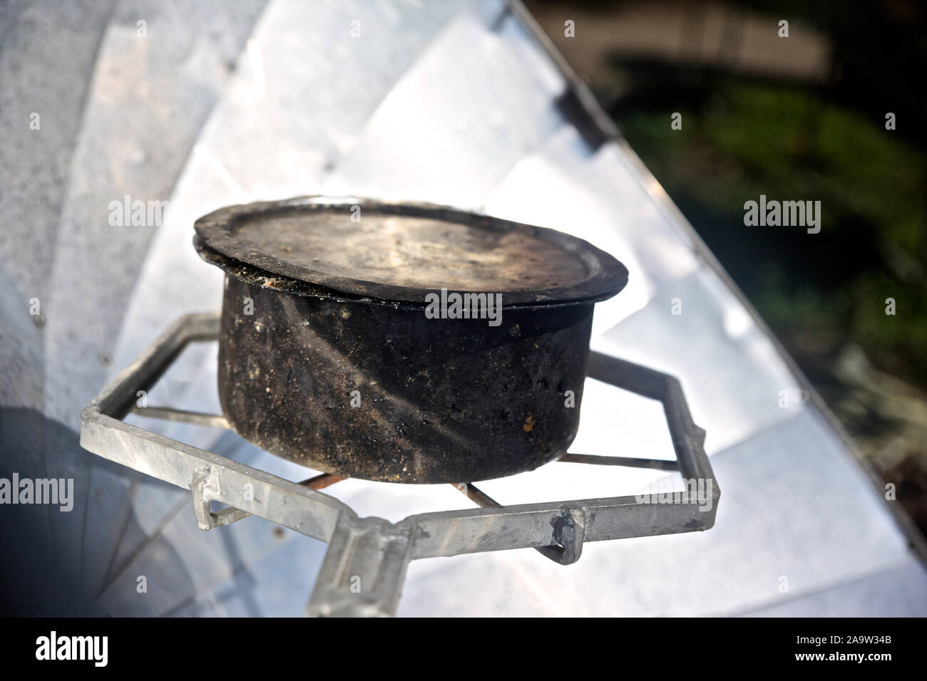 - Beldangi II, Damak, Nepal, 2014: The UNHCR along with The Vajra Foundation, provides parabolic solar cookers for cooking purposes to the refugees in the camp. ..4 November 2014 Stock Photo