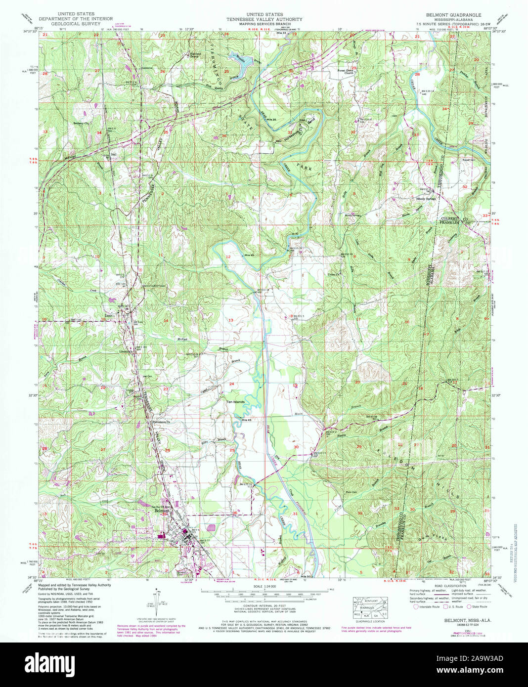 Map of belmont mississippi hi-res stock photography and images - Alamy