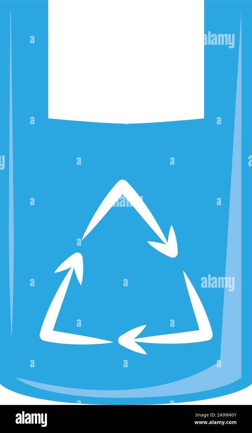 bag recycle plastic flat icon blue vector illustration Stock Vector ...