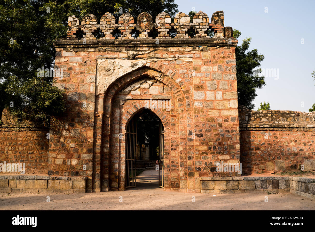 Entrance to the Tomb of Sikandar Lodi, the ruler of the Lodi Dynasty in Lodhi Gardens in New Delhi, India Stock Photo