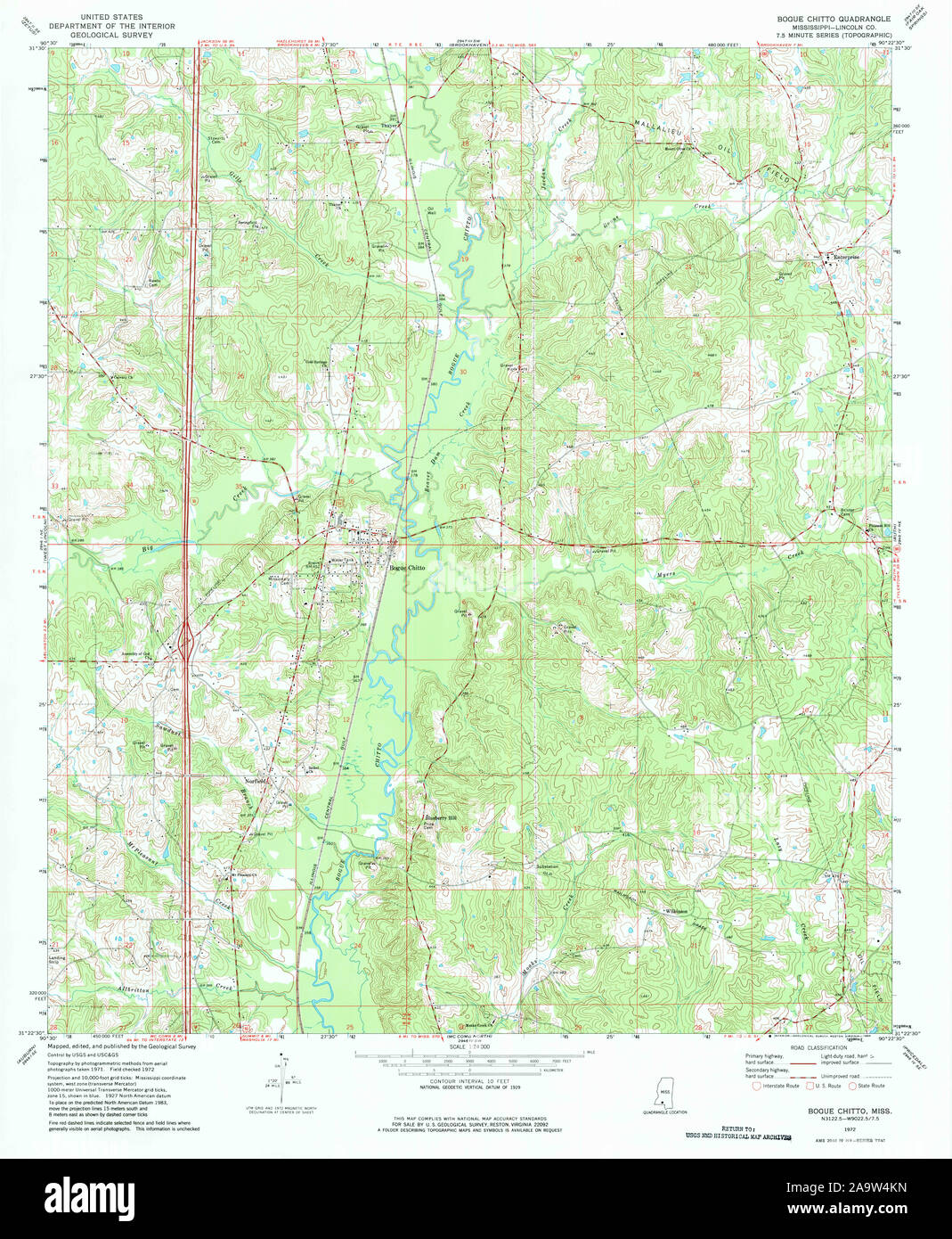 Map of bogue chitto hires stock photography and images Alamy