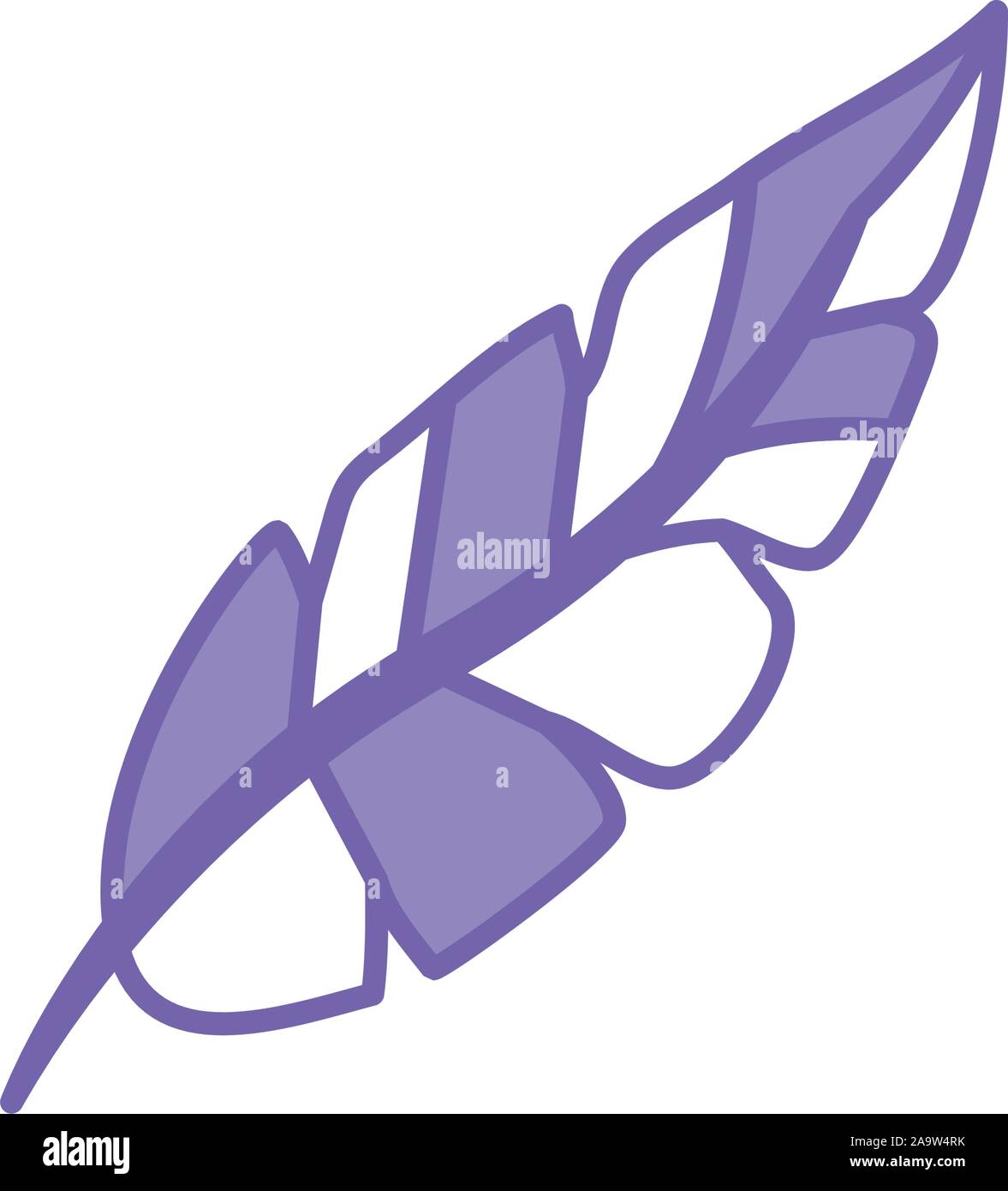 feather bird fantasy line fill style vector illustration Stock Vector ...