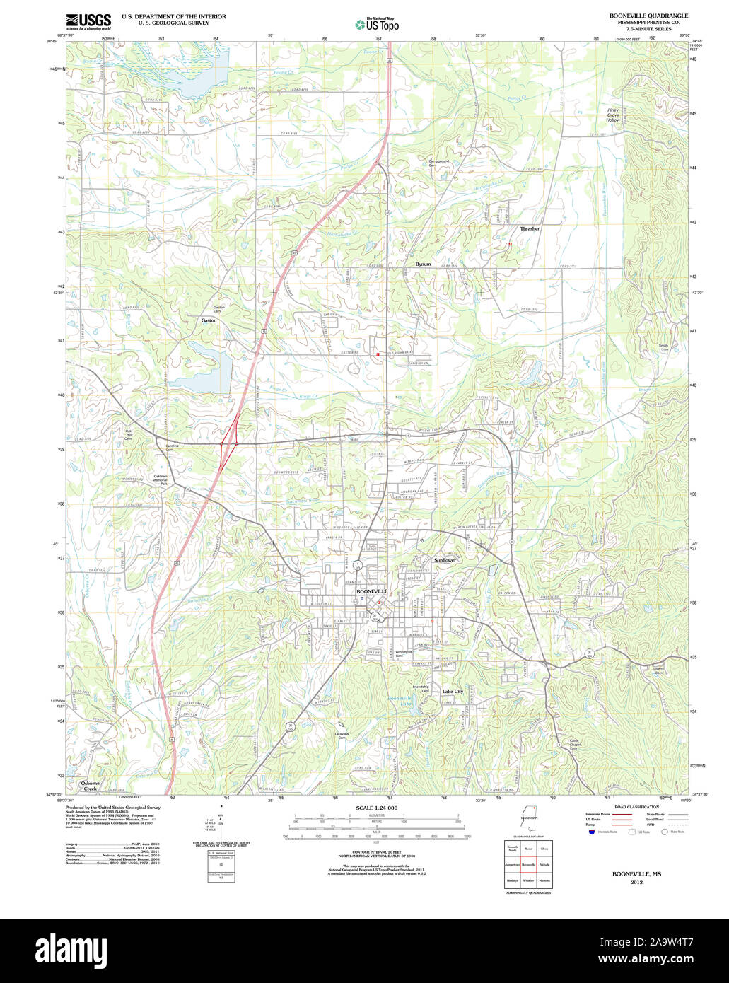 Booneville mississippi map Cut Out Stock Images & Pictures Alamy