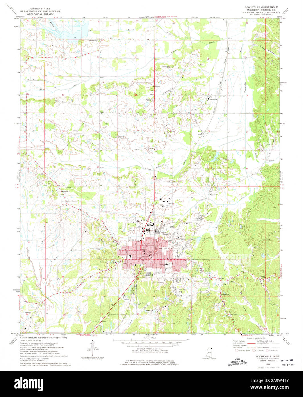 Map of booneville mississippi hires stock photography and images Alamy