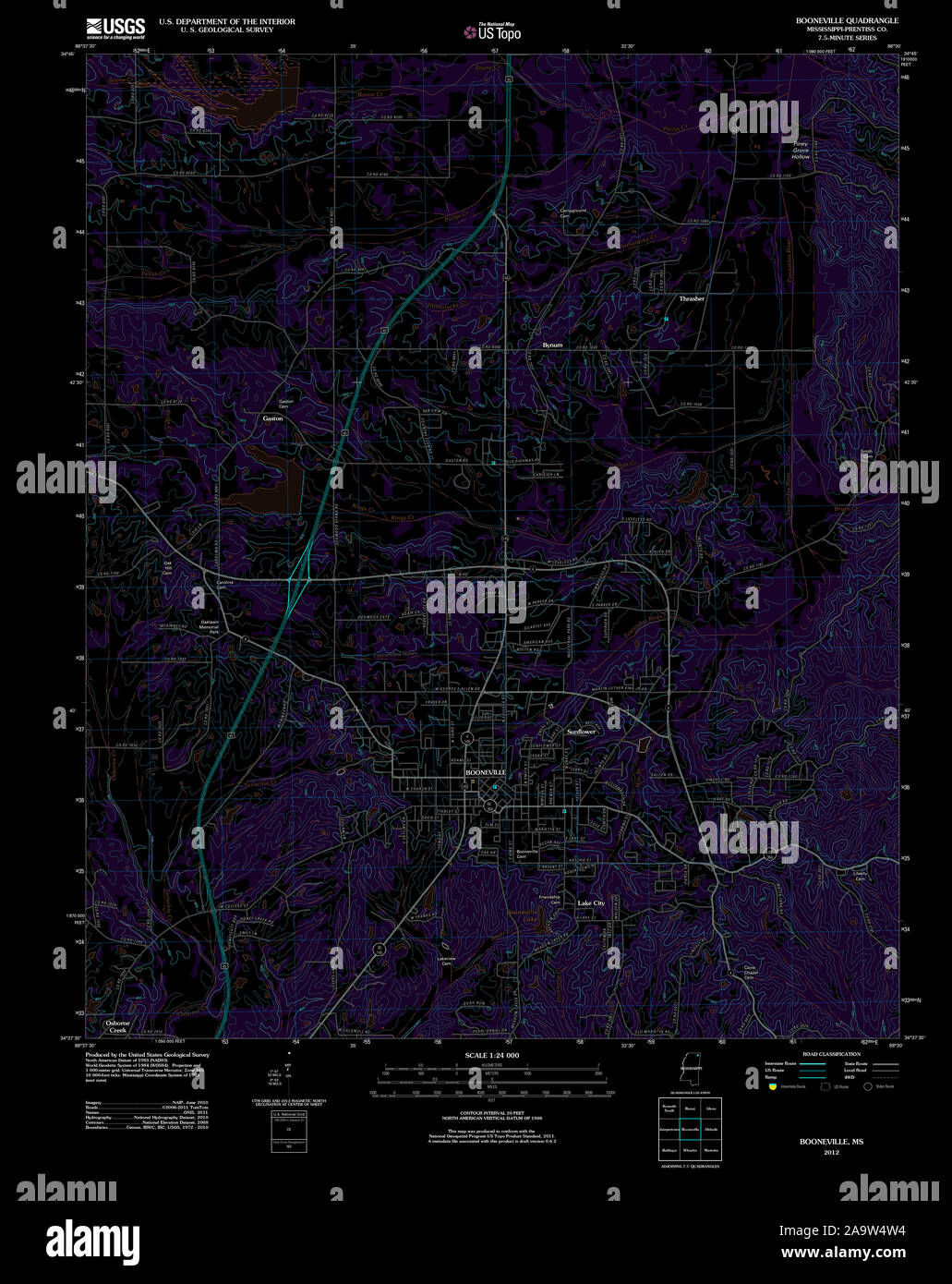 Map of booneville mississippi hires stock photography and images Alamy