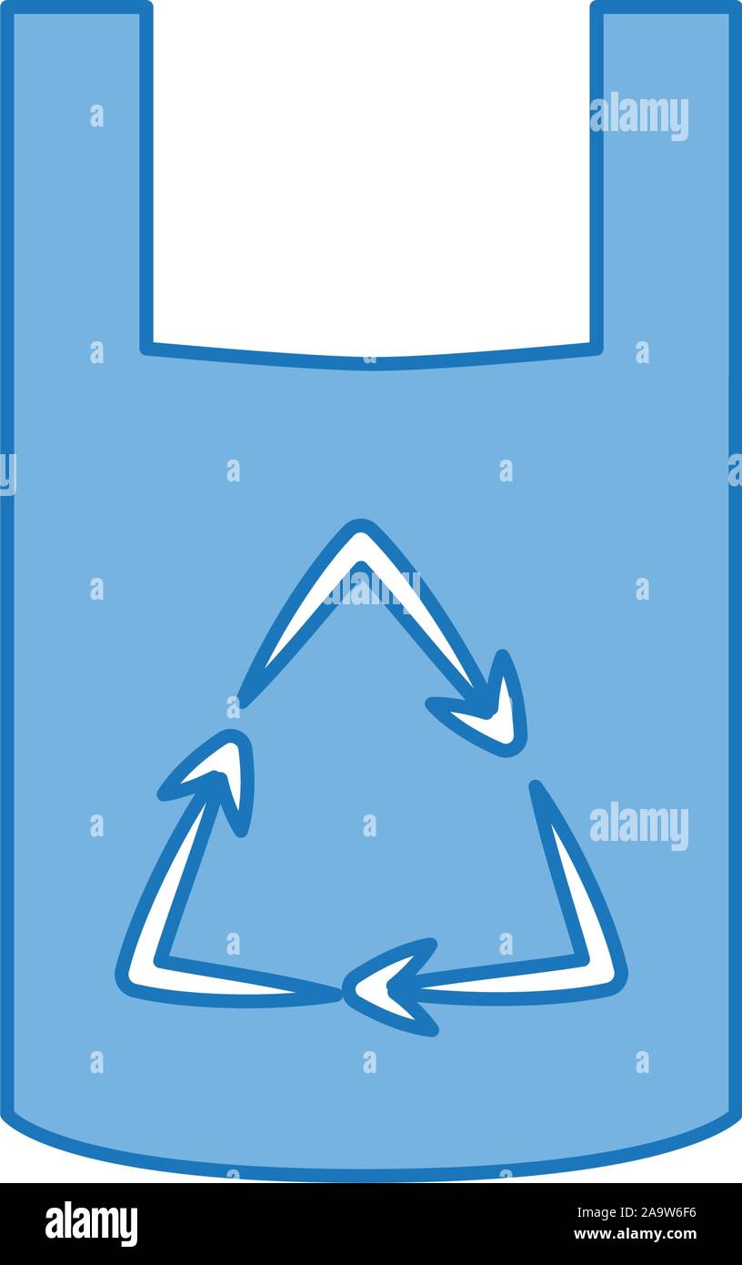 bag recycle plastic fill icon blue vector illustration Stock Vector ...