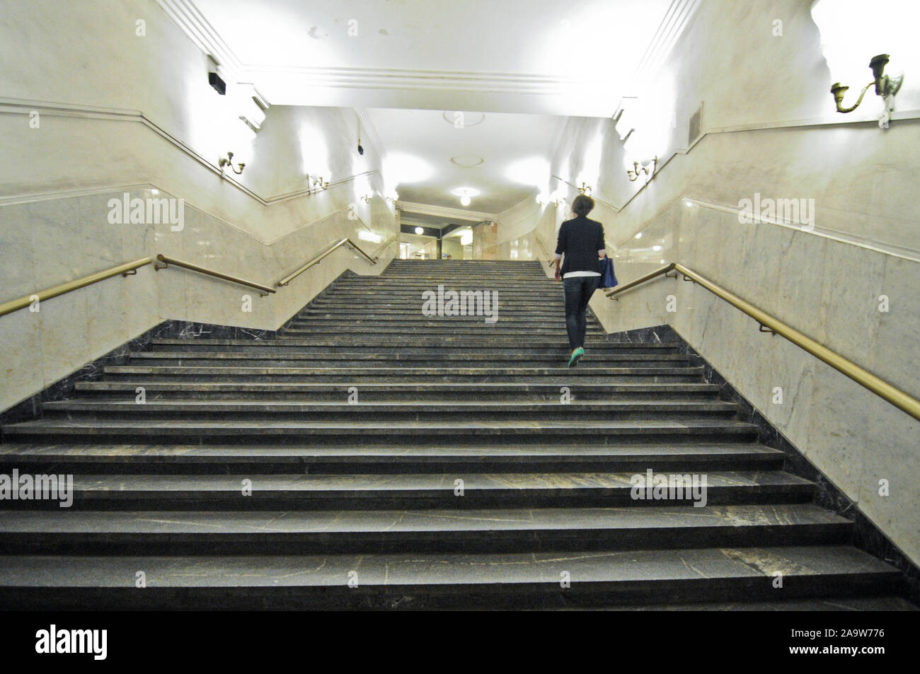 Biblioteka Imeni Lenina metro station. Moscow, Russia Stock Photo