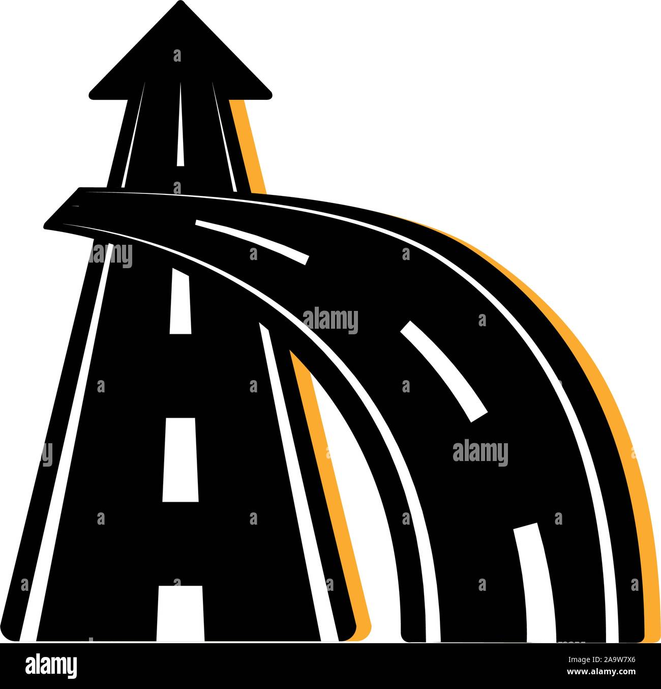 connectable asphalt road flat image vector illustration Stock Vector ...