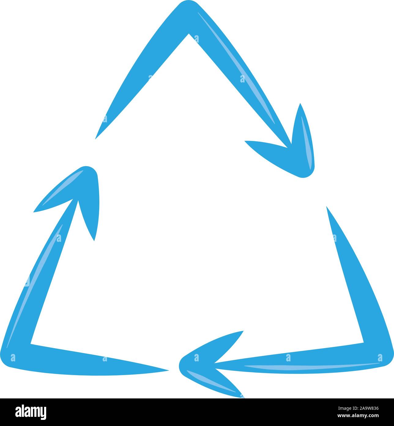recycling symbol plastic flat icon blue vector illustration Stock ...