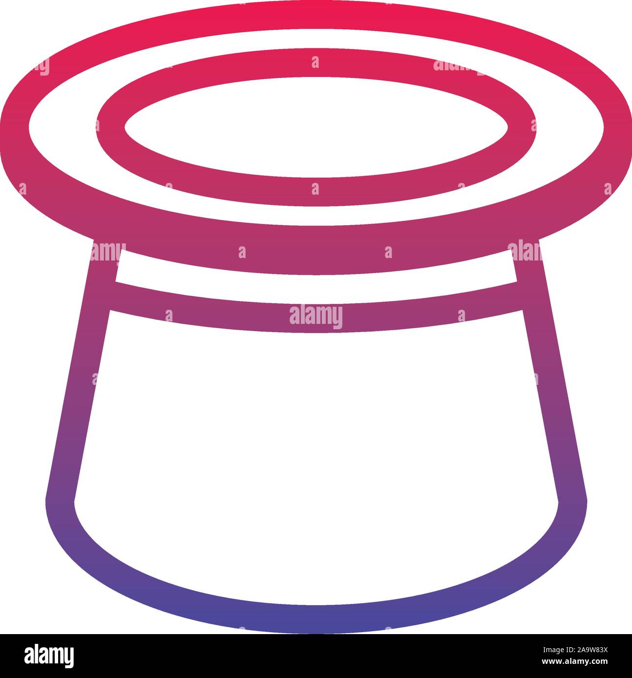 top hat fantasy line gradient icon vector illustration Stock Vector ...