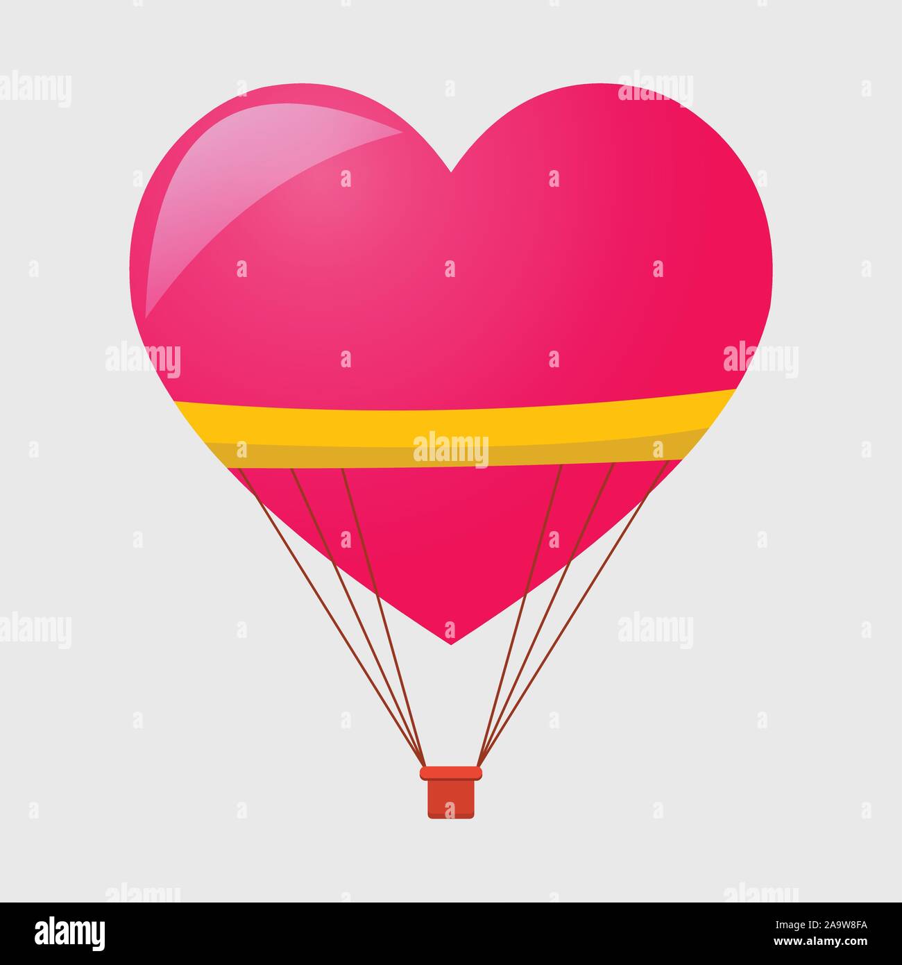 Hot air balloon in shape of heart vector illustration Stock Vector ...