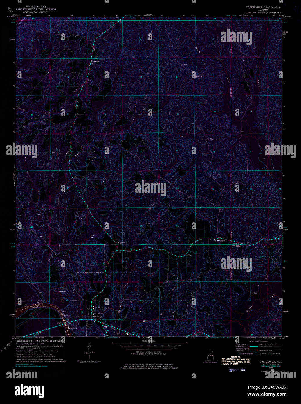 Coffeeville mississippi map hires stock photography and images Alamy