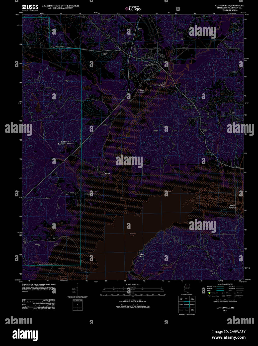 Coffeeville mississippi map hires stock photography and images Alamy
