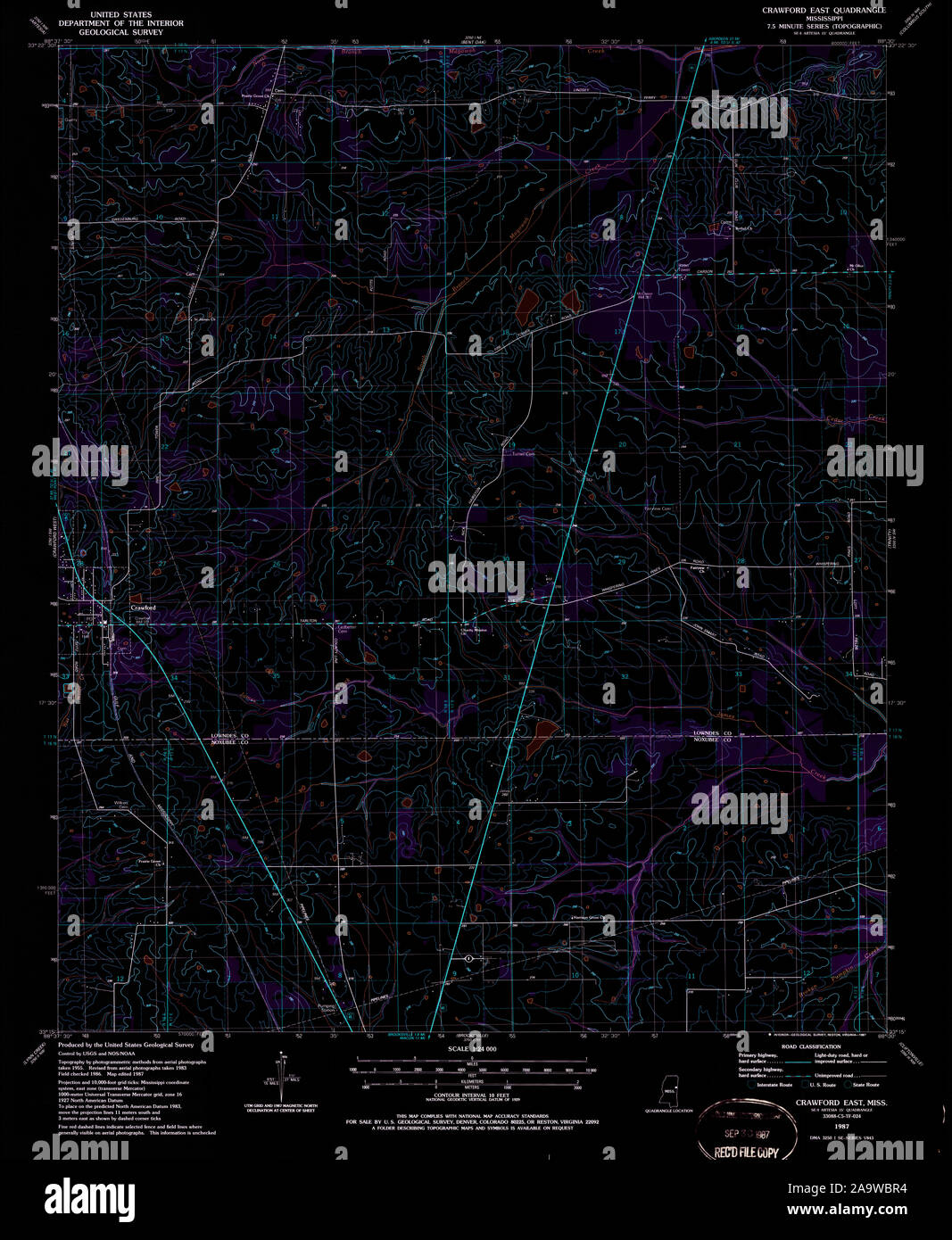 Map of crawford mississippi hires stock photography and images Alamy