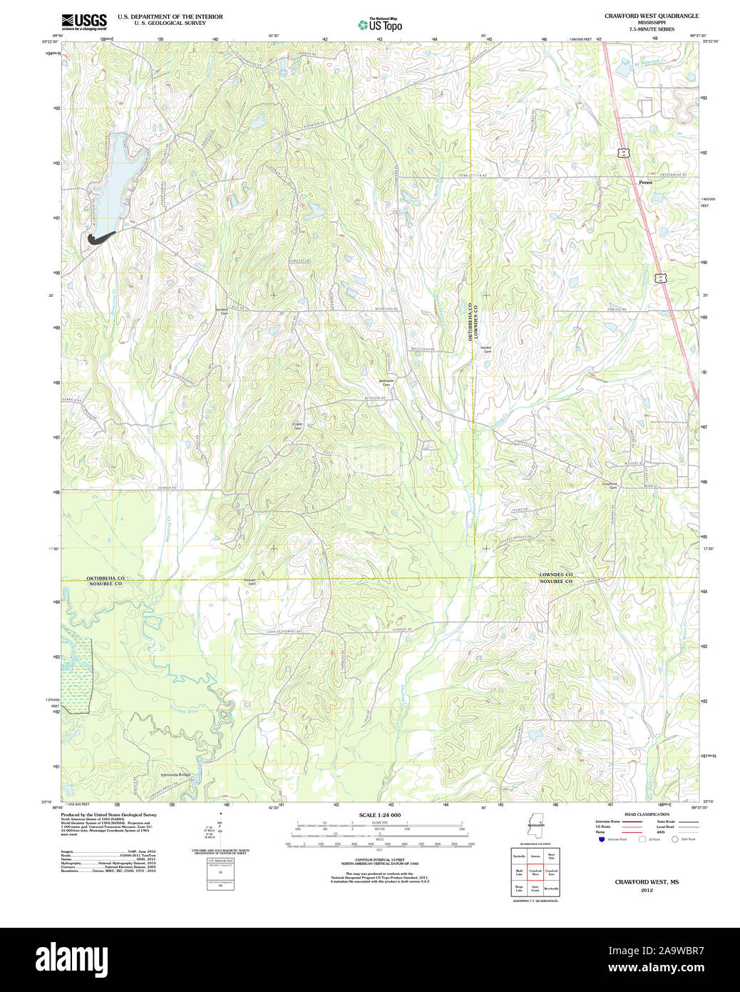 Map of crawford mississippi hires stock photography and images Alamy