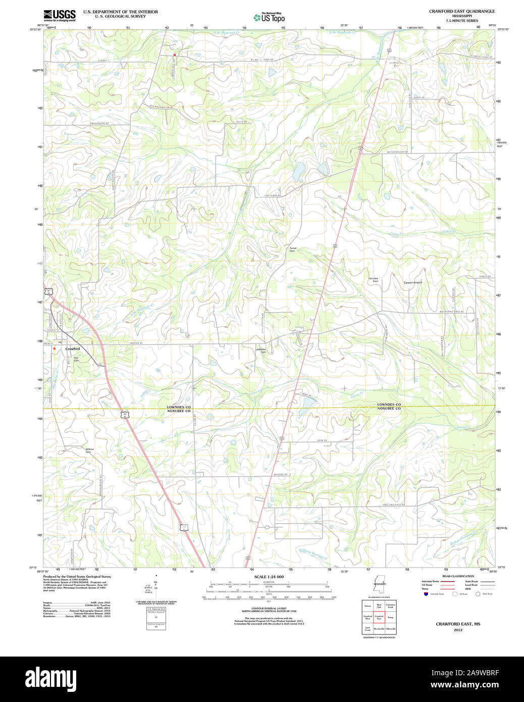 Crawford mississippi map hires stock photography and images Alamy