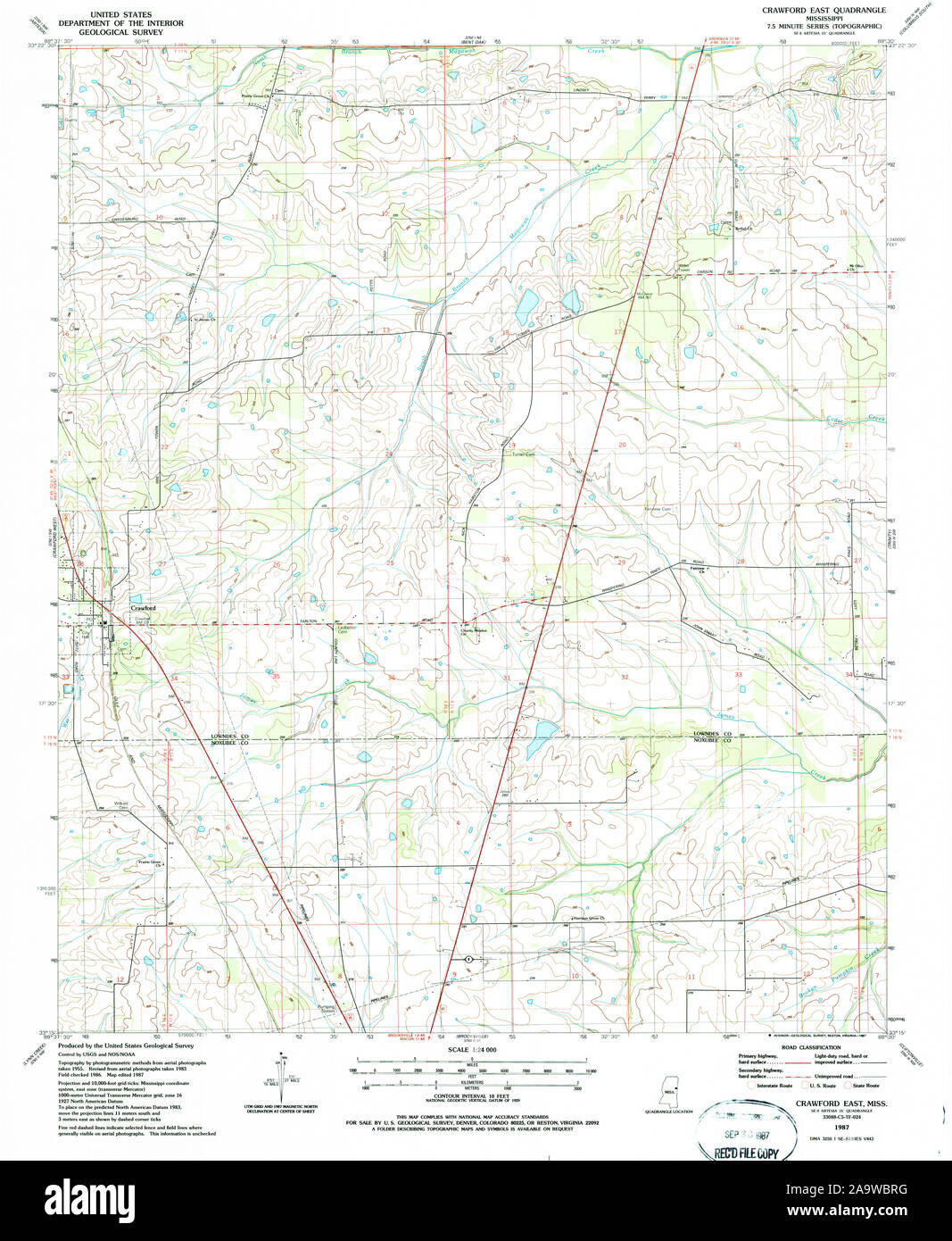 Map of crawford mississippi hires stock photography and images Alamy