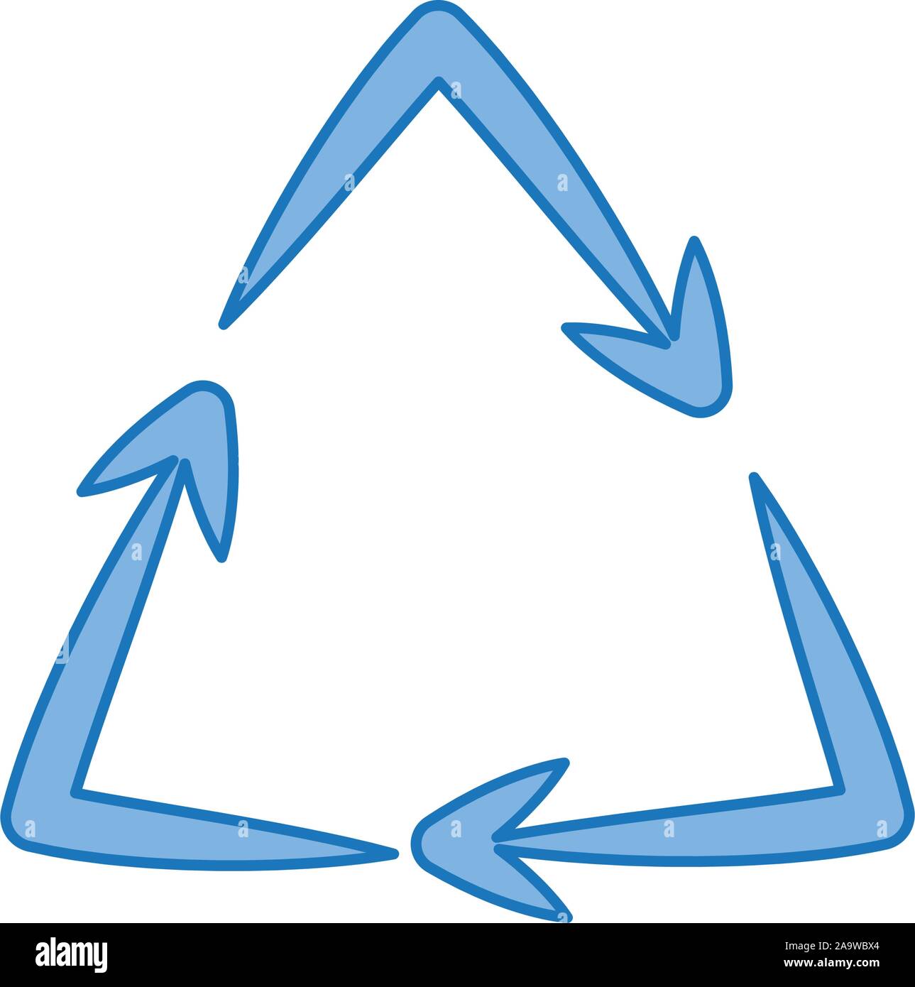 recycling symbol plastic fill icon blue vector illustration Stock ...