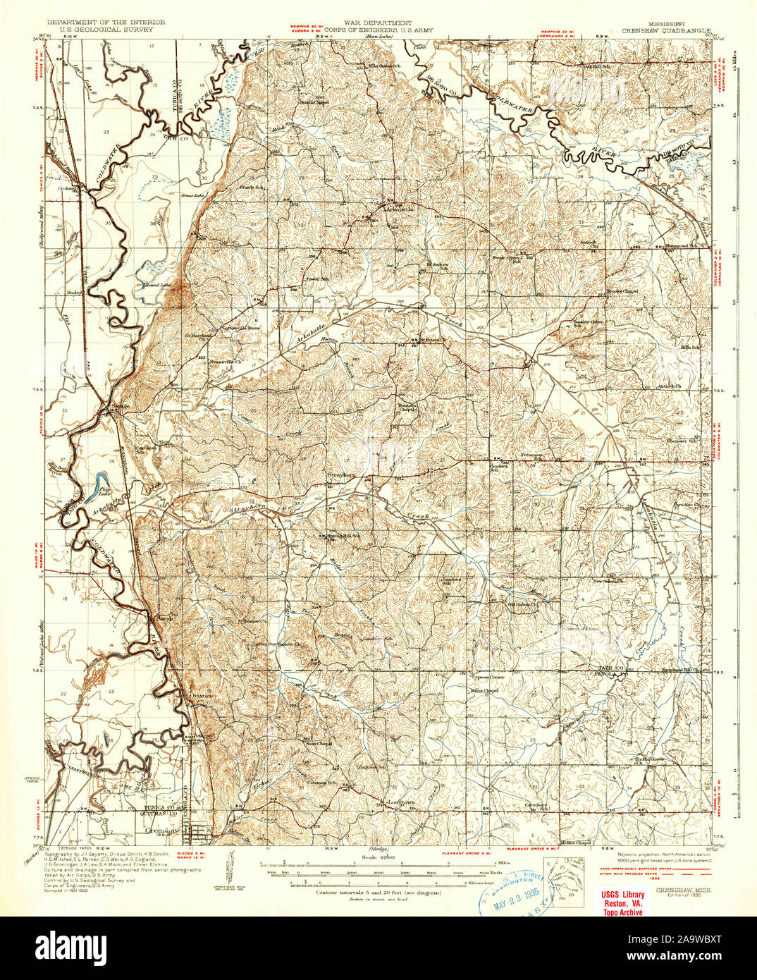 Map of crenshaw mississippi hi-res stock photography and images - Alamy