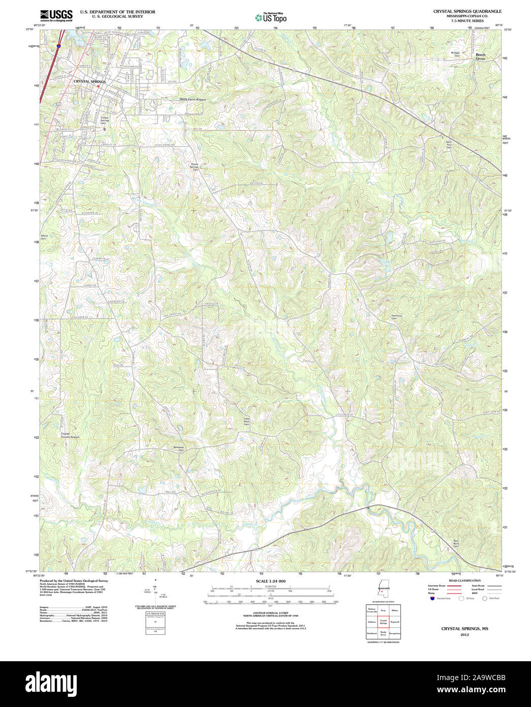 Map of crystal springs Cut Out Stock Images & Pictures Alamy