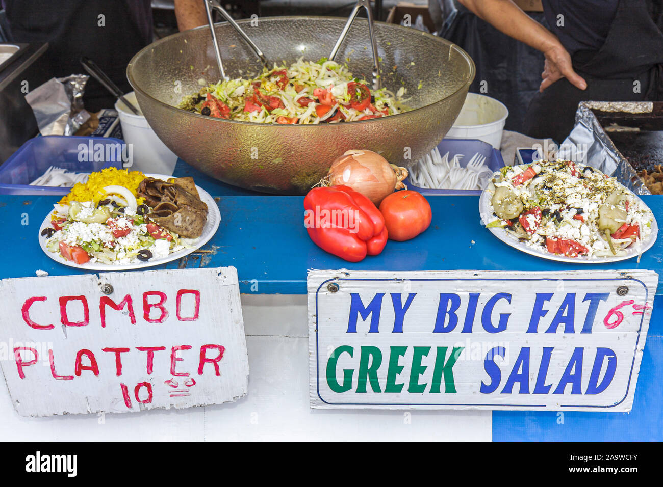 Miami Beach Florida,Miami Beach,Festival of the Arts,artist,community event,food,vendor vendors seller,stall stalls booth dealer merchants market mark Stock Photo