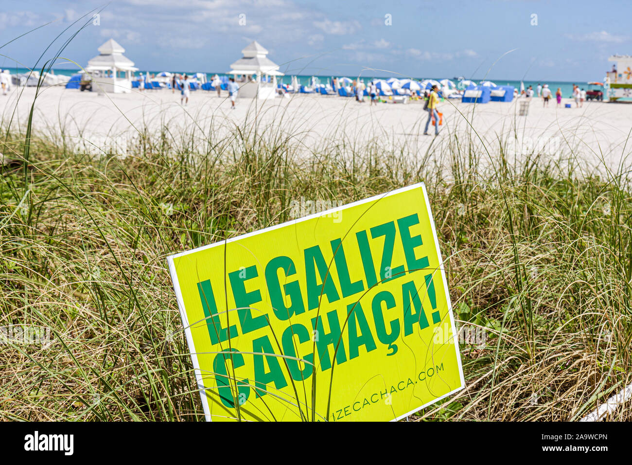 Miami Beach Florida,sign,campaign,legalize cachaca,FL100207146 Stock Photo