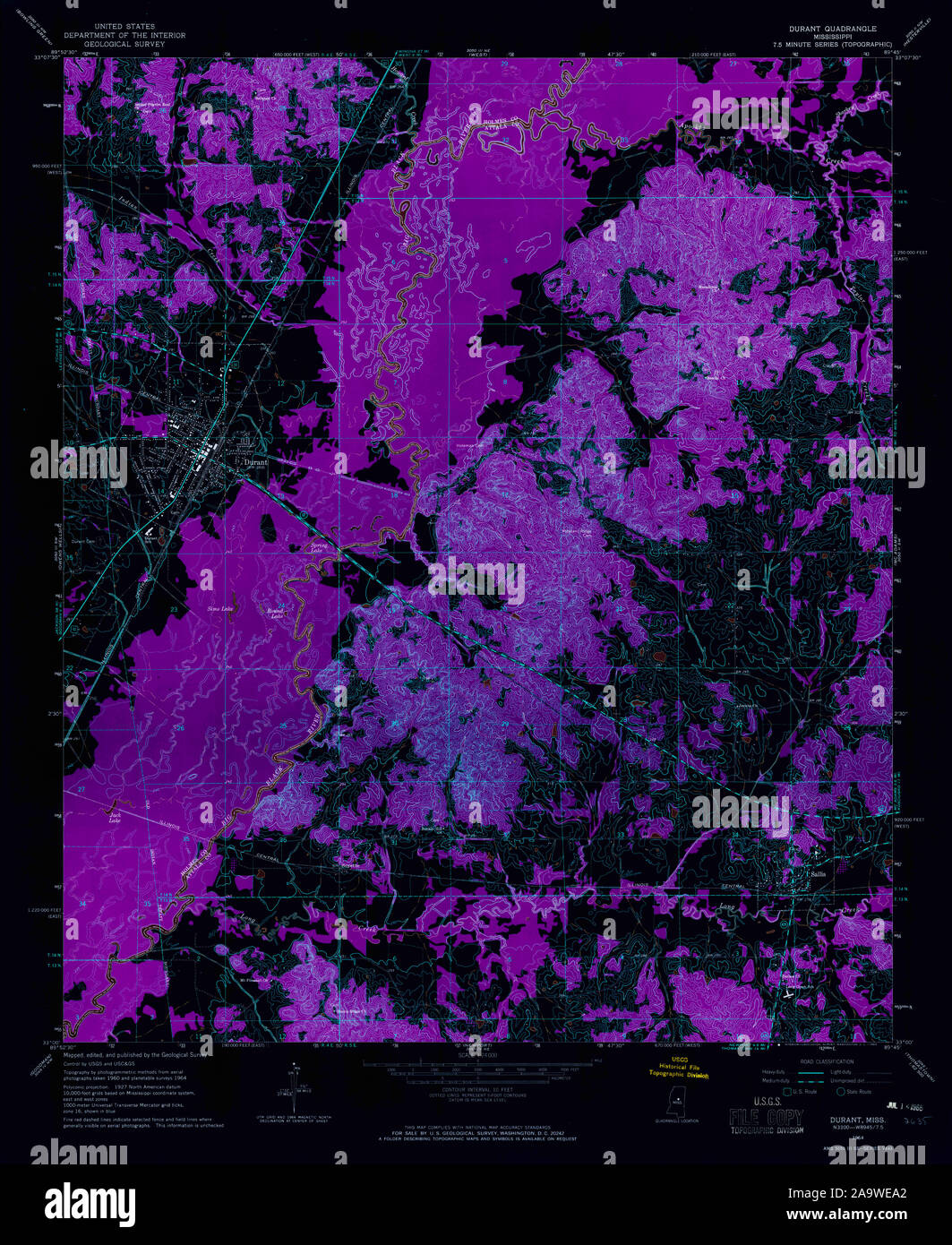 Durant mississippi map hires stock photography and images Alamy