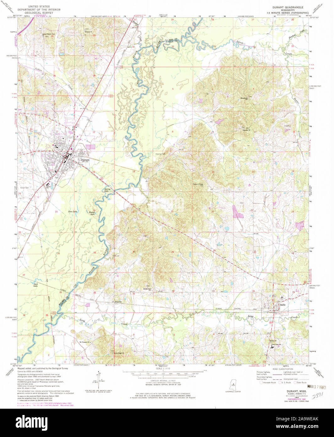 Map of durant mississippi Cut Out Stock Images & Pictures Alamy