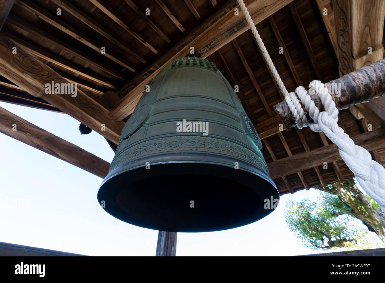 Bell, Asuka-dera temple, Asuka Village, Nara Prefecture, Japan Stock ...