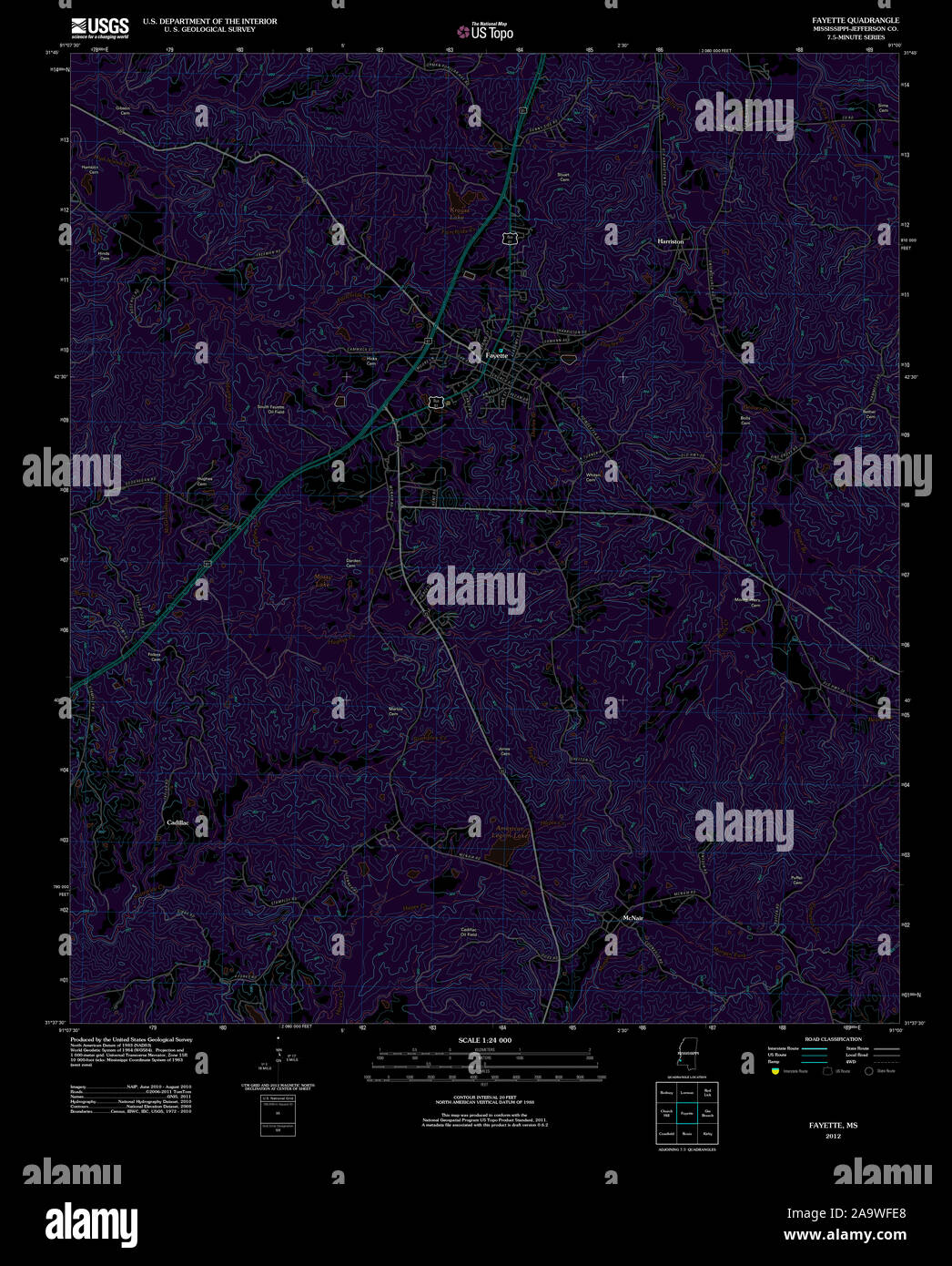 Fayette mississippi map hires stock photography and images Alamy
