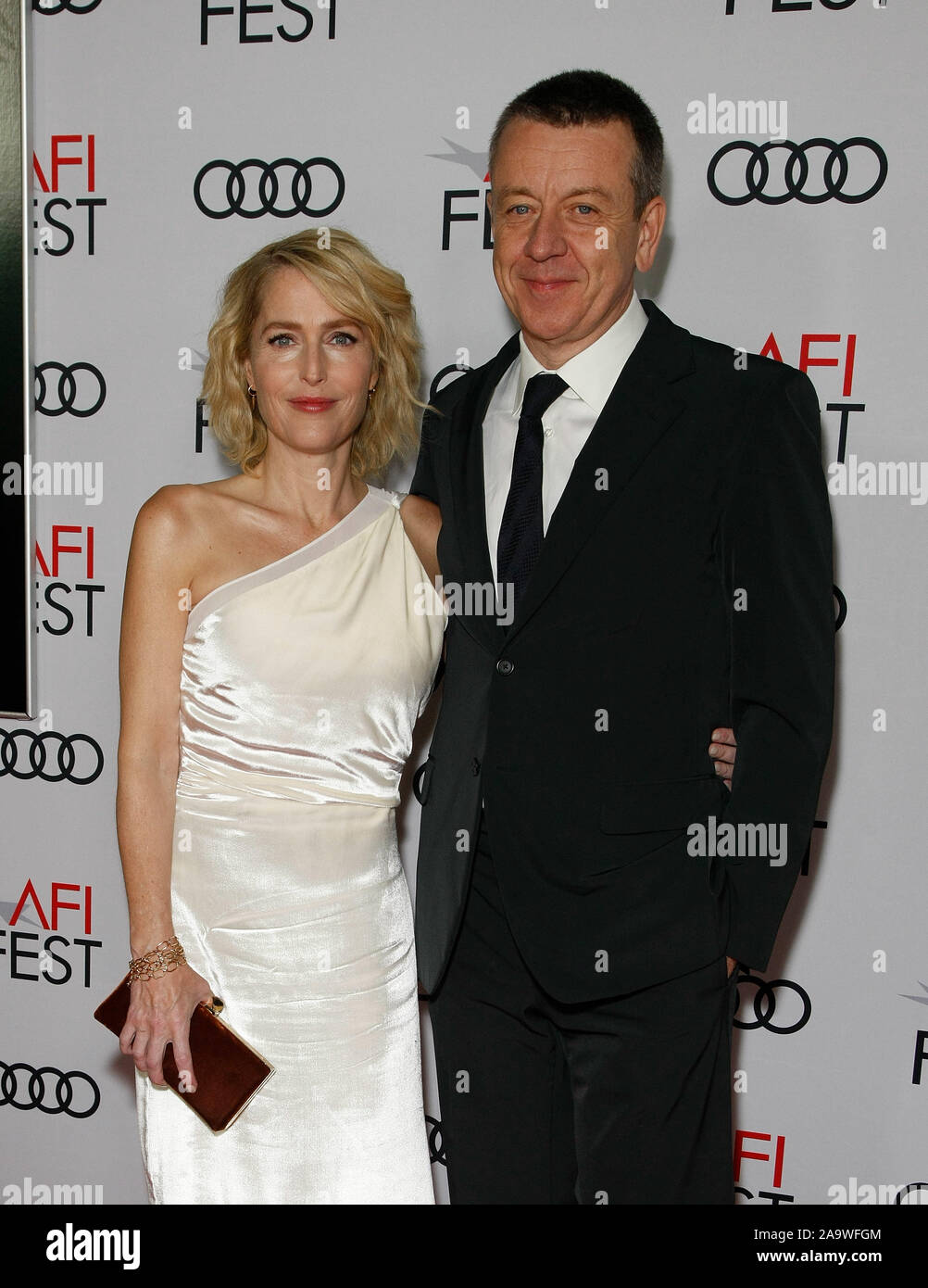HOLLYWOOD, CALIFORNIA - NOVEMBER 16: Gillian Anderson, Peter Morgan