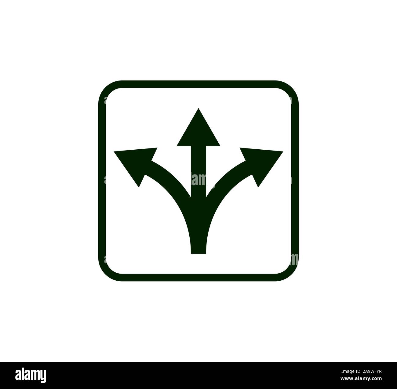 Arrow, three way, direction icon. Vector illustration, flat design Stock Vector