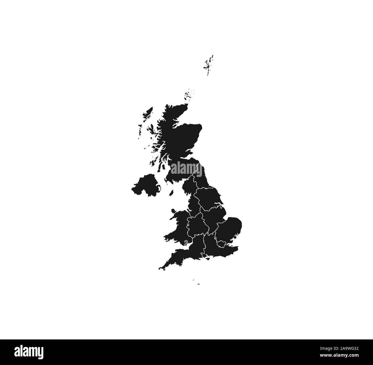 United Kingdom map on white background. Vector illustration. Stock Vector