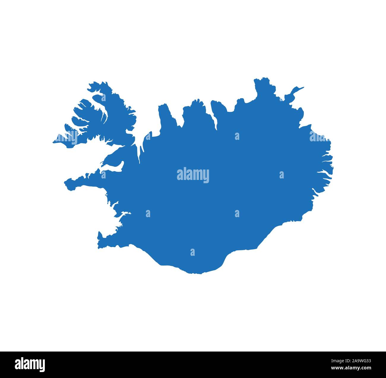 Iceland map on white background. Vector illustration. Stock Vector