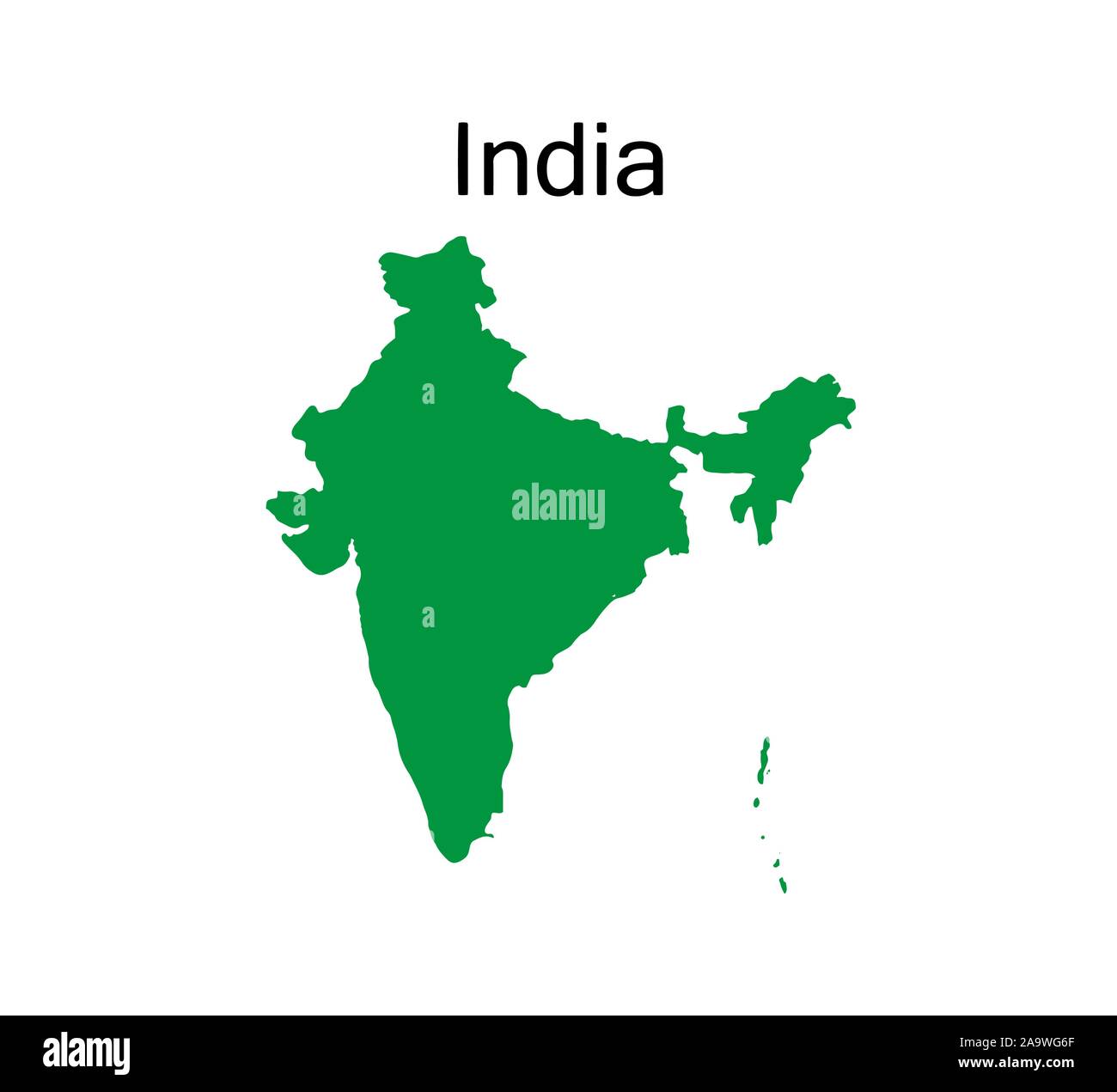 India map on white background. Vector illustration. Stock Vector