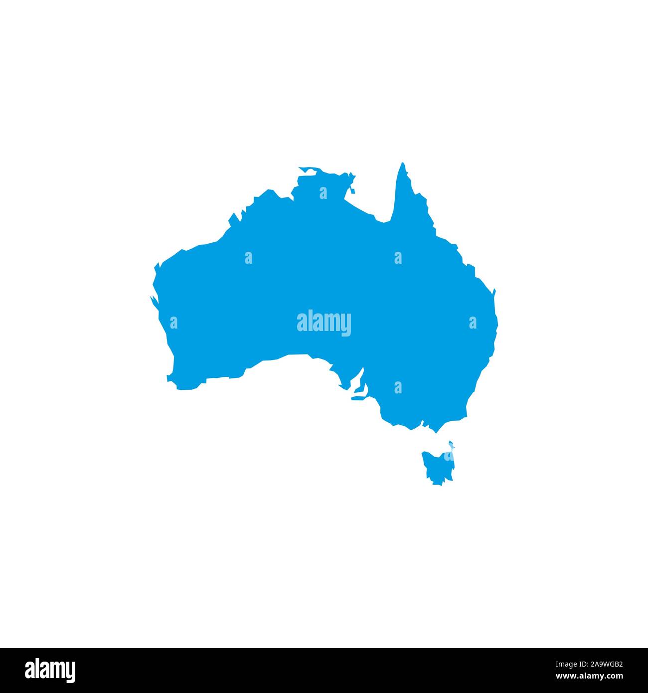 Australia map vector, on white background, vector illustration. Stock Vector