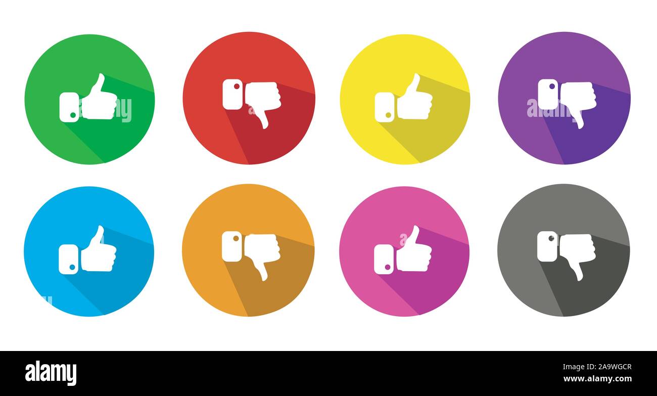 Modern Thumbs Up and Thumbs Down Icons Stock Vector