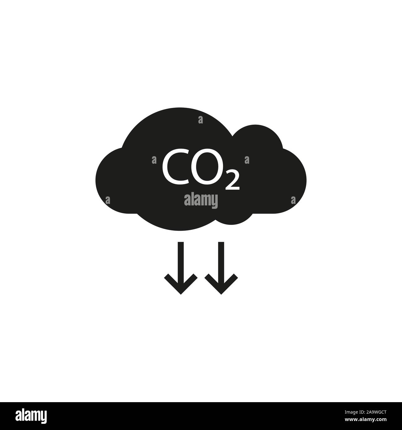 Co2, ecology, cloud icon. Vector illustration, flat design. Stock Vector