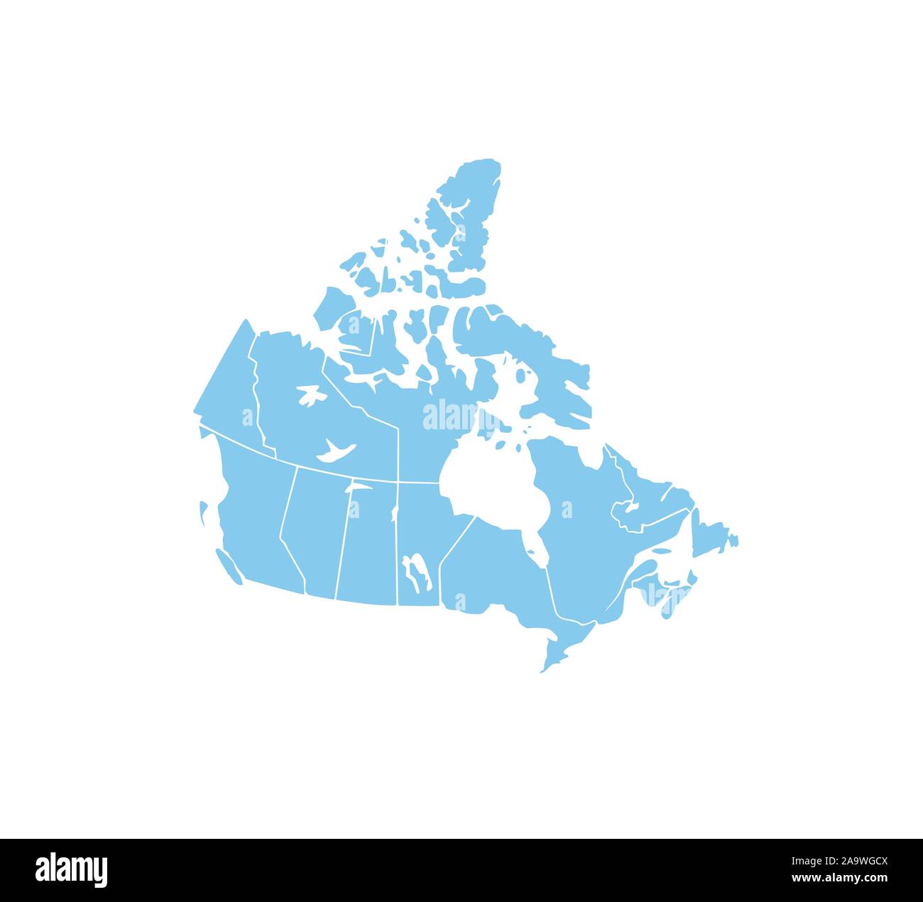 Canada Map, states border map. Vector illustration. Stock Vector