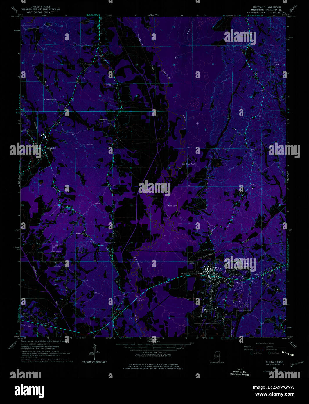 Map of fulton mississippi hi-res stock photography and images - Alamy