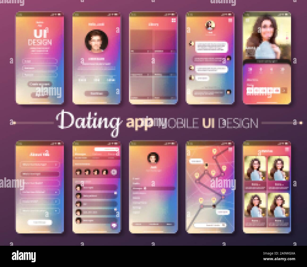 Dating app ui hi-res stock photography and images - Alamy