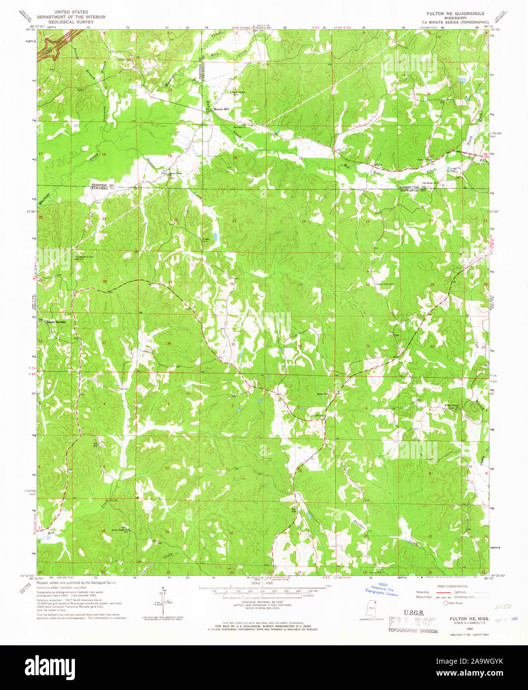 Map of fulton mississippi hires stock photography and images Alamy