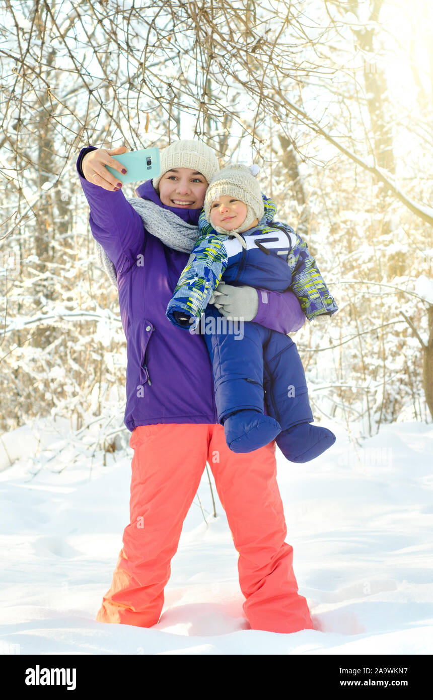 Happy Baby Winter Clothes Enjoys Snow Stock Photo 2117766197