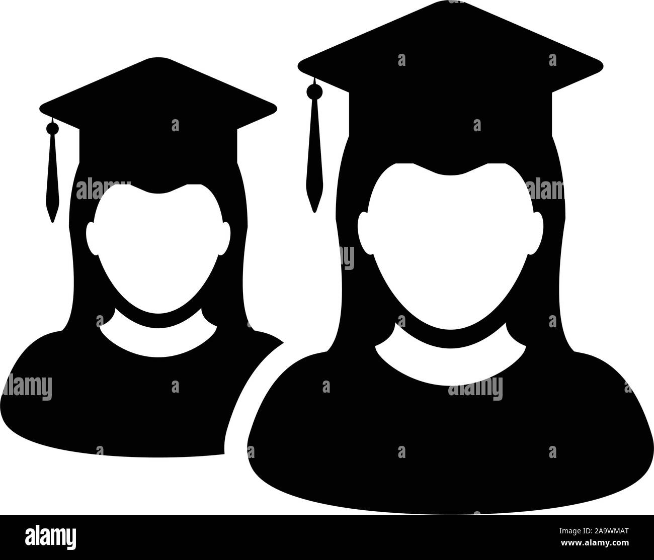 Education icon vector female group of students person profile avatar ...