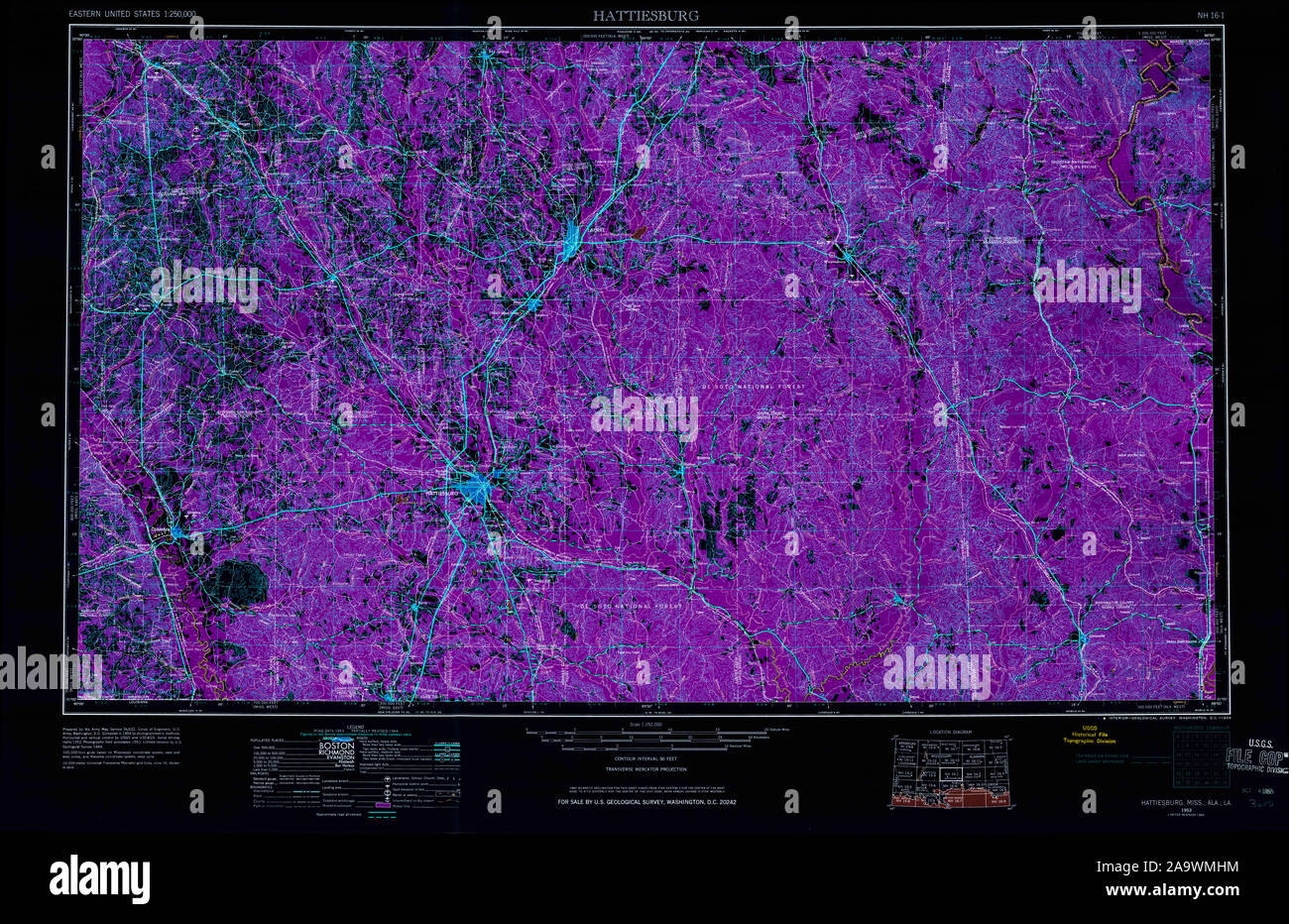 Hattiesburg mississippi map hires stock photography and images Alamy