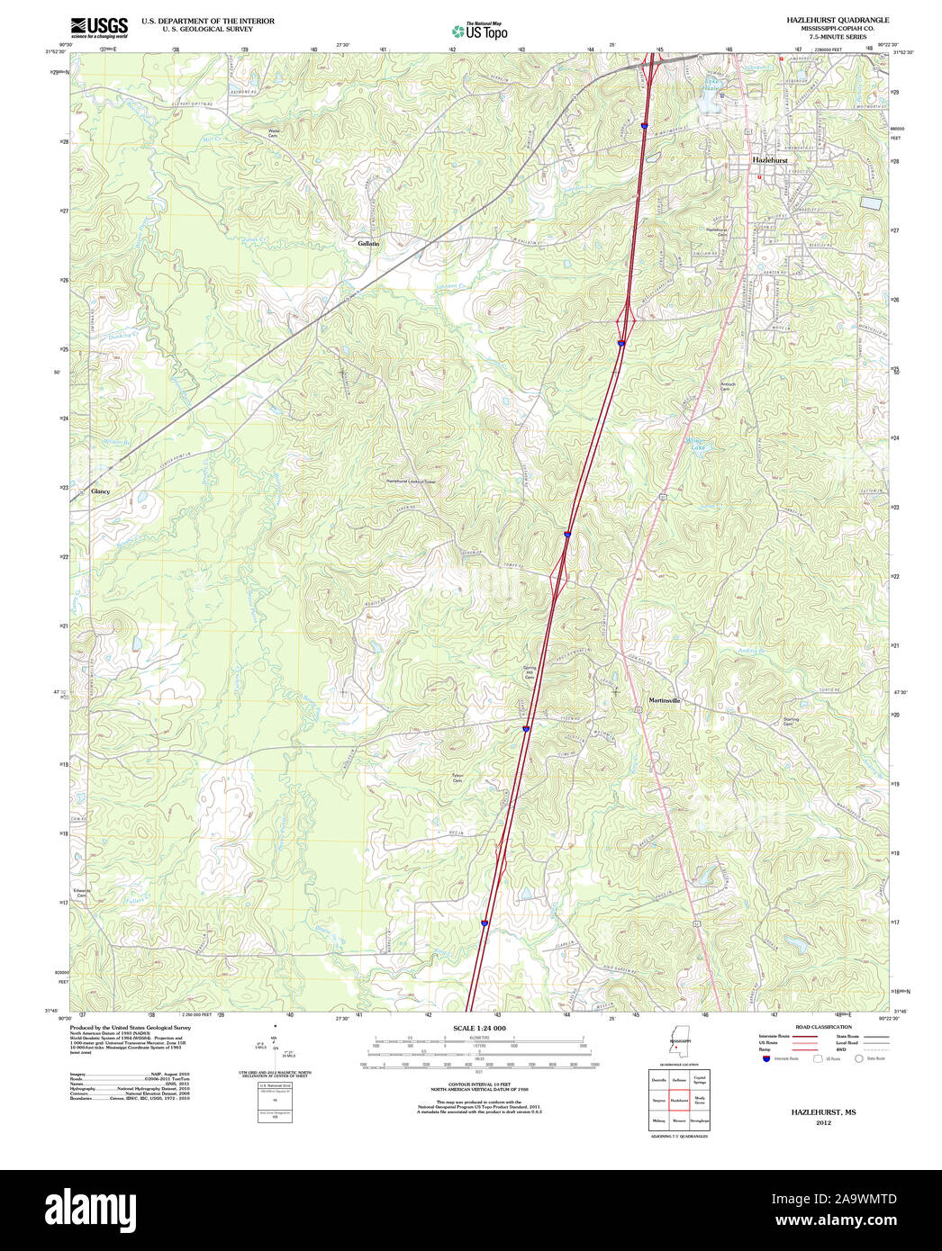 Map of hazlehurst mississippi hires stock photography and images Alamy